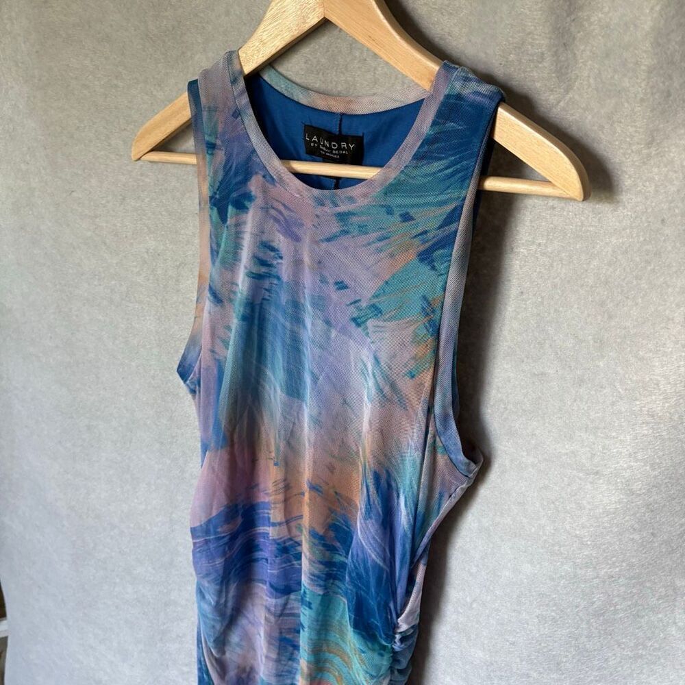 Laundry by Shelli Segal Bodycon Mesh Midi size 10 Dress Stretch Fairy Mermaid - Picture 3 of 5